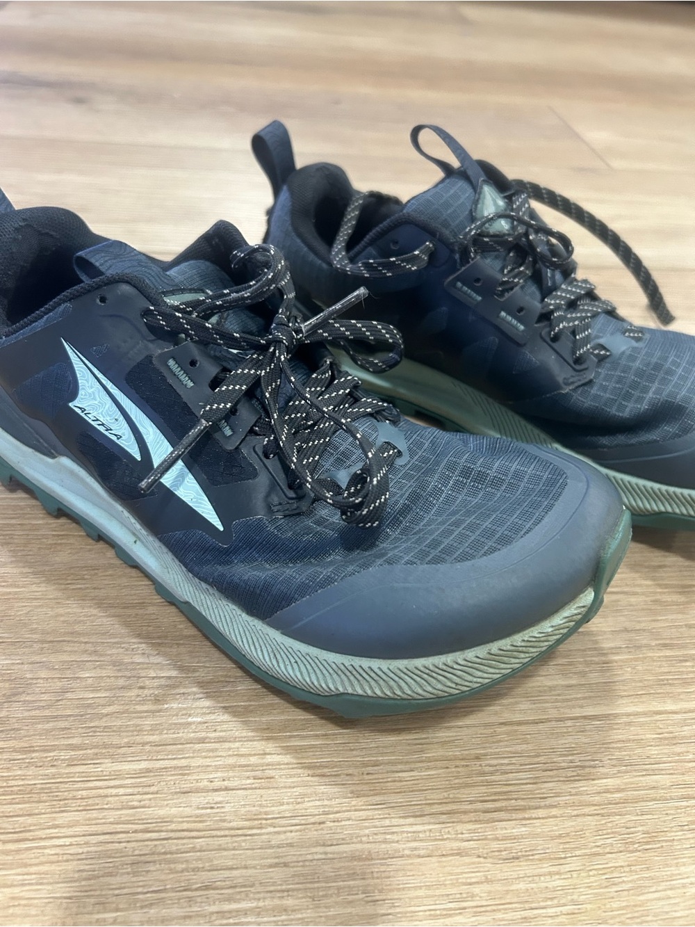 Women’s Altra Lone Peak Navy and Teal Trail Running Shoes